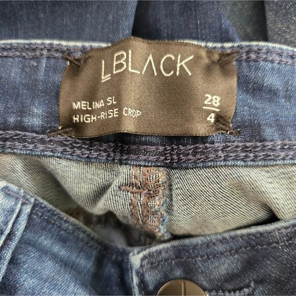 LBlack Melina High Rise Embroidered Bootcut Cropped Jeans Size 28 - Picture 8 of 8